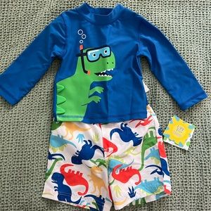 Baby swim trunks and rash guard